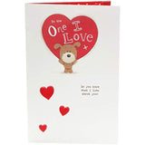 UK Greetings 3D dog Valentine’s Day card featuring a cute pop-up design with lots of woof dogs and heartfelt message.