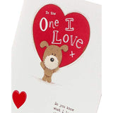 UK Greetings 3D Dog Valentine’s Day Card featuring a cute pop-up design with lots of woof dogs and heartfelt message.