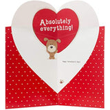 UK Greetings 3D dog Valentine's Day card featuring a cute pop-up design with lots of playful woof dogs.