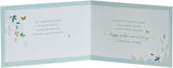 UK Greetings 50th wedding anniversary card for him, her, or friend with a leaves design, featuring elegant floral artwork on the front.