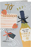 UK Greetings 70 Pop birthday card with colorful pop-up design, ideal for celebrating a 70th birthday.