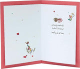 UK Greetings Auntie and Uncle Christmas card featuring a sweet Santa and Mrs. Claus design, perfect for holiday greetings.