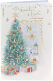 UK Greetings Auntie and Uncle Christmas Card featuring a traditional Christmas tree design, perfect for holiday greetings.