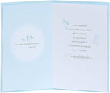 UK Greetings Baby Blue Design Confirmation Card for Boy, decorative greeting card with blue theme and religious symbols.
