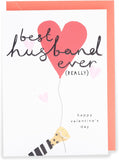 UK Greetings Best Husband Ever Valentine’s Day greeting card featuring love-themed contemporary design and heartfelt message.