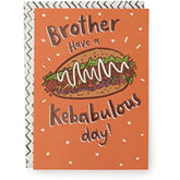 UK Greetings birthday greeting card for brother with humorous design, featuring colorful illustrations and playful text.