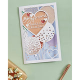 UK Greetings birthday greeting card for boyfriend featuring laser-cut hearts and balloons, includes envelope, lovely design.