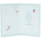 UK Greetings birthday card for dad with a sweet, colorful design, measuring 137mm by 210mm.