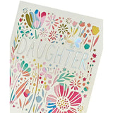 UK Greetings birthday card for daughter, colorful greeting card with cheerful design and heartfelt message for special occasions.