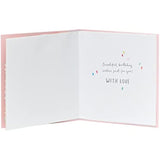 UK Greetings birthday card for daughter, featuring colorful floral design and heartfelt message inside.