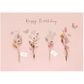 UK Greetings birthday card for her featuring dried flower design, includes envelope, perfect for female friends.