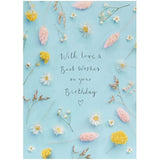 UK Greetings birthday card for her featuring a flower stem design, includes an envelope, perfect for female friends.