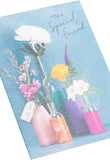 UK Greetings birthday card for her featuring a floral vase design, perfect for friends on special occasions.