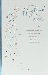 UK Greetings birthday card for husband featuring loving words, ideal for celebrating special occasions with heartfelt messages.