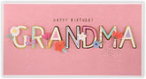UK Greetings birthday greeting card for grandma featuring cheerful floral design and heartfelt message inside.