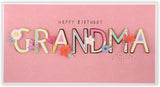UK Greetings birthday greeting card for grandma featuring cheerful floral design and heartfelt message inside.