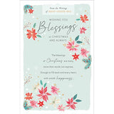 UK Greetings Blessings at Christmas greeting card featuring festive holiday design and heartfelt message, perfect for Christmas wishes.