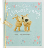 UK Greetings Boofle anniversary greeting card for husband or wife with cute design and envelope, perfect for celebrating special occasions.