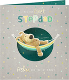 UK Greetings Boofle best stepdad birthday card, colorful greeting card featuring Boofle for celebrating stepdads.