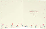 UK Greetings Boofle bouquet of flowers Nana birthday card featuring colorful floral design and adorable Boofle character.