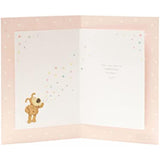 UK Greetings Boofle holding flowers birthday card featuring a cute illustrated character with colorful flowers for celebration.