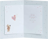 UK Greetings Boofle husband anniversary greeting card with colorful design and adorable Boofle character for celebrating love and commitment.