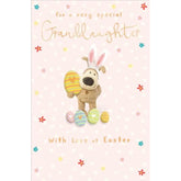 UK Greetings Boofle Easter greeting card featuring a colorful design for a granddaughter, perfect for celebrating Easter.