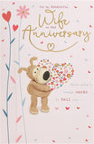 UK Greetings Boofle Wife Anniversary Card featuring colorful illustrations and heartfelt message for special occasions.