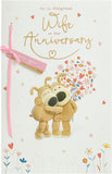 UK Greetings Boofle wife anniversary greeting card with envelope featuring a cute design, perfect for celebrating a special occasion.