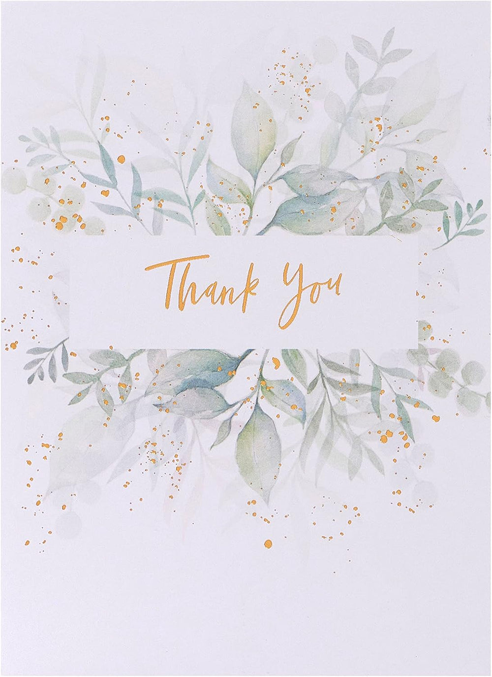 Set of UK Greetings botanical designs thank you cards, 10-pack, featuring floral illustrations on greeting cards for expressing gratitude.