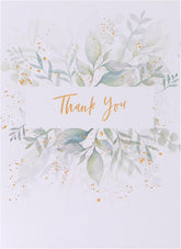 Set of UK Greetings botanical designs thank you cards, 10-pack, featuring floral illustrations on greeting cards for expressing gratitude.