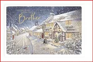 UK Greetings Brother Christmas card featuring traditional holiday wishes and festive design for brothers during Christmas season.