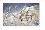 UK Greetings Brother Christmas card featuring traditional holiday wishes and festive design for brothers during Christmas season.