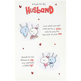 UK Greetings Bunny Husband Valentine’s Day Card with poem, featuring cute bunny illustration and heartfelt message for a loved one.