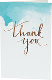 UK Greetings calligraphy thank you card featuring elegant handwritten-style thank you message on white cardstock.