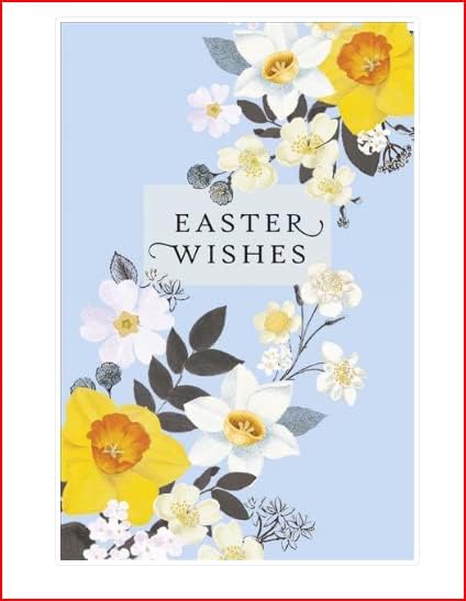 UK Greetings RHS Royal Horticultural Society Easter wishes greeting card with colorful floral design and festive Easter message.