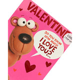 UK Greetings Cartoon Pop-up Valentine's Day Card featuring colorful cartoon characters and festive design for celebrating love.