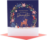 UK Greetings Christmas card for daughter featuring a cute reindeer design, perfect for festive holiday greetings.