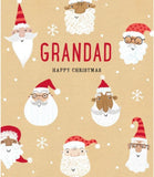 UK Greetings Christmas card for Grandad featuring Santa design, festive holiday greeting card with seasonal Santa illustration.