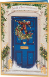 UK Greetings Christmas card for sister and brother-in-law featuring a blue door design, perfect for holiday greetings.