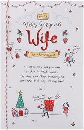 UK Greetings Christmas card for wife featuring a charming sketch design, perfect for holiday greetings and heartfelt wishes.