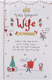 UK Greetings Christmas card for wife featuring a charming sketch design, perfect for holiday greetings and heartfelt wishes.