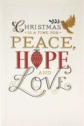 UK Greetings Christmas card featuring a peaceful religious scene for the holiday season, perfect for Christmas greetings.