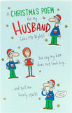 UK Greetings Christmas card featuring a humorous poem for husband, perfect for celebrating the holiday season.
