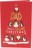 UK Greetings Christmassy Characters Tree Design Dad Christmas Card featuring festive holiday illustrations and cheerful holiday greetings.