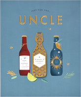 UK Greetings Uncle Birthday Card featuring contemporary beer design, colorful illustration, perfect for celebrating with family.