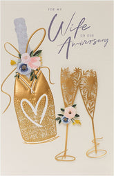 UK Greetings contemporary wedding anniversary card featuring a stylish design for a wife, perfect for celebrating special moments.