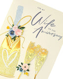 UK Greetings wedding anniversary greeting card with contemporary design for wife, featuring elegant artwork and heartfelt message.
