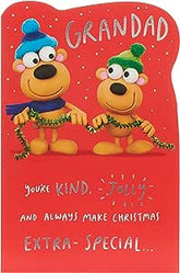 UK Greetings Crackers Christmas Grandad Christmas Card featuring festive cracker design and holiday greeting for grandad.
