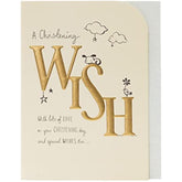 UK Greetings cute Christening card featuring colorful designs, suitable for both him and her, with cheerful Christening wishes.